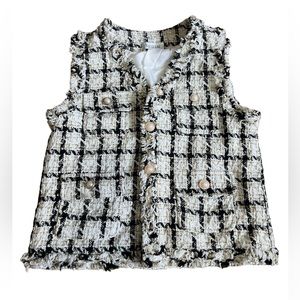Classic Tweed Vest Jacket Women